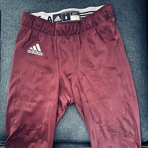 Adidas Boys Football Pants Youth Medium NEW With Built In Pad Holders Maroon